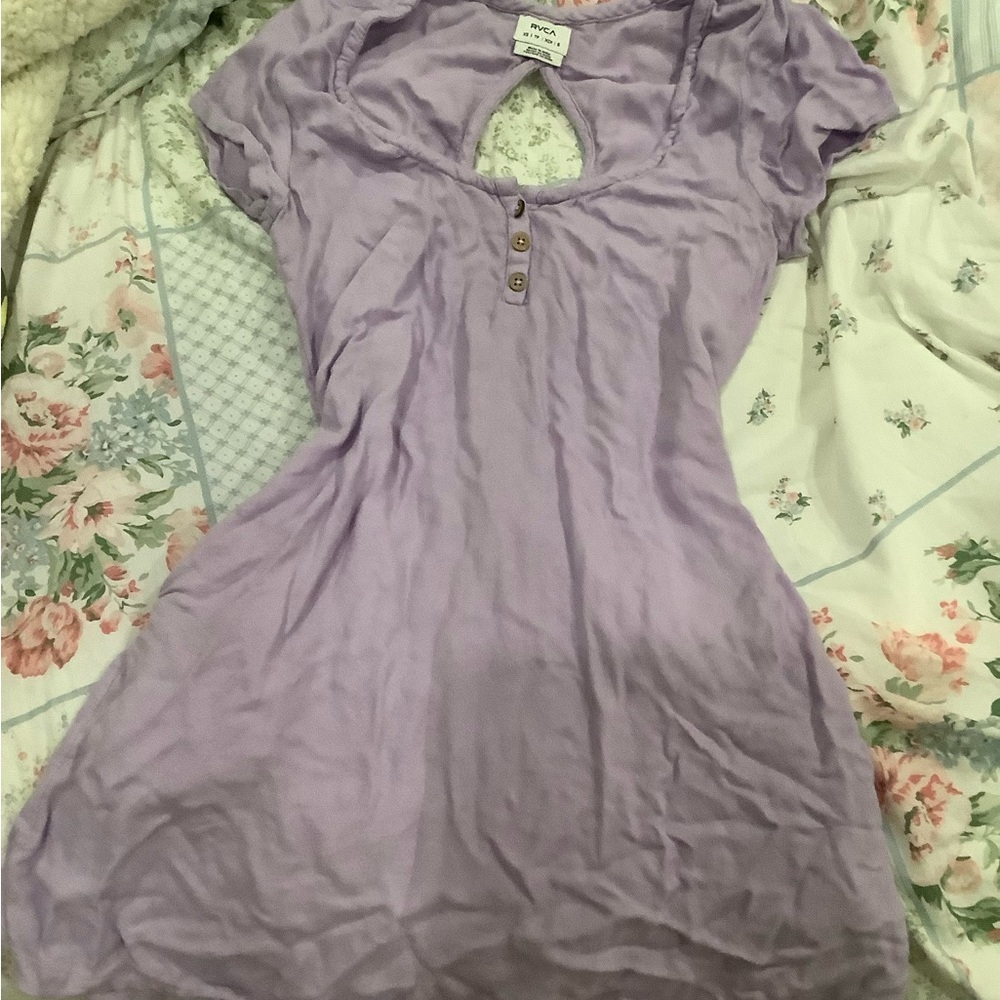 RVCA Light Purple Short Sleeve Top